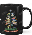 Merry Fishmas 11oz Coffee Mug, Fishing Mug, Christmas Mug, Best Christmas Gift For Fisherman