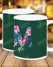 Mom Life Pink Flowers M Letter, To Mom Mugs Ceramic Mug 11 Oz 15 Oz Coffee Mug