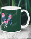 Mom Life Pink Flowers M Letter, To Mom Mugs Ceramic Mug 11 Oz 15 Oz Coffee Mug