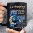 Personalized To My Daughter Butterfly Mug I Love You To The Moon and Back From Dad Mug Gifts For Birthday, Anniversary Customized Name Ceramic Coffee Mug 11-15 Oz