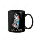 Tats And Cats Mug Gifts For Birthday, Anniversary Ceramic Coffee 11-15 Oz