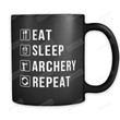 Eat Sleep Archery Repeat Mug Archery Gifts Archery Mug Archer Gifts For Archer Mug Bow And Arrows Gifts Bowman Gifts Bowman Mug Toxophilite Gifts