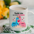 Personalized Royal Dinosaur Couple And Heart Mug Thank You For All The Roargasms Mug Gifts For Couple, Husband And Wife On Valentine's Day Anniversary Birthday Christmas Thanksgiving 11 Oz - 15 Oz Mug