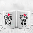 Personalized You're My Person Mugs, Flower Couple Custom Name Mugs, Funny Wedding Anniversary Valentine's Day Color Changing Mug 11 Oz 15 Oz Coffee Mug Gifts For Couple