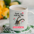 Personalized Thank You For All The Roargasms Mug Dinosaur Couple Mug Gifts For Couple, Husband And Wife On Valentine's Day Anniversary Birthday Christmas Thanksgiving 11 Oz - 15 Oz Mug