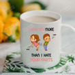 Personalized I Love You More Than I Hate Your Farts White Mugs, Custom Farting Joke Couple Mugs, Funny Valentine's Day 11 Oz 15 Oz Coffee Mug Gifts For Couple, Him Her/ Mr Mrs