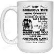 Personalized To My Gorgeous Wife Mug From Husband I Love You Forever And Always Happy Valentine's Day Gifts For Couple Lover ,Birthday, Thanksgiving Anniversary Customized Name Ceramic Coffee 11-15 Oz