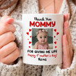 Personalized Mother Day Mug Thank You Mommy For Giving Life Mug From The Bump, Gifts For First Mom Expectant Mom Pregnant Mom Ceramic Mug Great Customized Gifts For Birthday Christmas Thanksgiving Mother's Day 11 Oz 15 Oz Coffee Mug