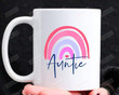 Auntie Rainbow Coffee Mug Gifts For Grandma Mother New Mom Wife From Father Husband Children Daughter Sister On Christmas Birthday Full-Moon Thanksgiving
