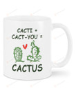 Cacti Cact-You Cactus Mug, Love Catus Mug, Plants Mug, Valentine Day Mug, Gifts For Love Family Mug 11oz 15oz Ceramic Coffee Mug (Multi 6)
