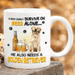 A Man Cannot Survive On Beer Alone He Also Needs A Bulldog Mug, Gift For Dachshund Lovers, Gift For Dad, Father's Day Gift