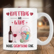 Knitting And Wine Make Everything Fine Mug, Gift For Knitting Mom, Knitting Lovers, Mother's Day Gifts