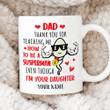 Personalized Dear Dad Thanks For Teaching Me How To Be A Superman Mug, From Daugher 11oz 15oz Coffee Ceramic Mug, Gift For Dad, To My Dad Gift, Special Gift For Father's Day Birthday Thanksgiving
