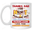 Dear Dad Thanks For Not Pulling Out From Swimming Champion Mug Funny Father Mug Father's Day Gift For Grandpa Father Husband Son Gift For Family Gift For Him