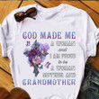 God Made Me A Woman And I Am Proud To Be A Woman And Grandmother Shirt, Floral Cross Christian Grandma Shirt, Religion Mothers Day Gift