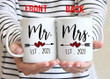 Personalized Couple Mug, Mr And Mrs, Bride And Groom Ceramic Coffee Mug