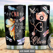 Personalized Colorful Dragonfly Nursing Cna Tumbler She Believed, Could So, Did Stainless Steel Tumbler Cup