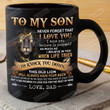 Personalized To My Son Lion Mug, Lion To Knock You Down Coffee Mug, When Life Tries To Knock You Down This Old Lion Funny Son 11 Oz 15 Oz Ceramic Mug