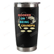 Personalized Hooked On Being Grandpa Stainless Steel Wine Tumbler Cup