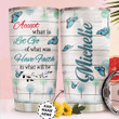 Blue Butterfly Faith Personalized Accept What Is Let Go Of What Was Have Faith In What Will Be Stainless Steel Tumbler Cup
