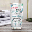 Blue Butterfly Faith Personalized Accept What Is Let Go Of What Was Have Faith In What Will Be Stainless Steel Tumbler Cup