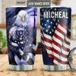 Personalized Name American Flag Eagle Stainless Steel Tumbler Cup