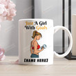 Just A Girl With Goals Mug, Gym Weight Lifting Workout Mug, Ceramic Coffee Mug