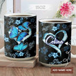 Personalized Blue Butterfly Full Color Ceramic Coffee Mug