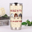 Australian Shepherd Dog Wiggle Butts It's An Aussie Thing Stainless Steel Wine Tumbler Cup