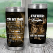 Father Daughter Hunting Deer Buddies Stainless Steel Wine Tumbler Cup