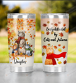 Easily Distracted By Cats And Autumn Stainless Steel Wine Tumbler Cup