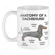 Anatomy Of A Dachshund Mug Cute Dachshund Knowledge Coffee Mug Dog Lovers Gift Mug Gift For Dog Mom Dog Dad Gift For Family Friends