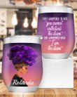 Black Queen Afro Girl Personalized Whispered I Am The Storm Stainless Steel Wine Tumbler Cup