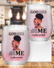 Black Queen Afro Girl God Designed Me Personalized Tumbler