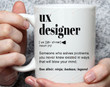 Ux Designer Definition Mug, Ceramic Coffee Mug