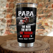 Personalized Papa The Man Myth Trucker Stainless Steel Wine Tumbler Cup