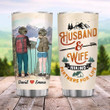 Personalized Couple Hiking Partners Stainless Steel Wine Tumbler Cup