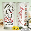 Personalized Red Lips Woman Sexy And Know Stainless Steel Tumbler Cup