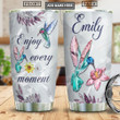 Personalized Hummingbird Crystal Style Stainless Steel Tumbler Cup