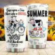 Personalized Cycling Cows And Chickens Stainless Steel Tumbler Cup
