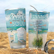 Personalized Beach Scenery A Day Stainless Steel Wine Tumbler Cup
