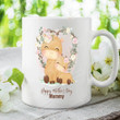 Adorable Giraffe Mummy Floral Mug, Gifts For Aunt, Mommy, Grandma, Sister On Mother's Day, Birthday, Anniversary Funny Coffee Ceramic Mug 11- 15 Oz, Novelty Present From Daughter Son