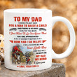 Personalized Mug To My Dad I Know It's Not Easy For A Man To Raise A Child Mug, Motorcycle Dad And Son Mug, Gift For Dad From Son On Father's Day