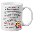 Personalized To My Granddaughter Mug Wherever Your Journey In Life May Take You I Pray You'll Always Be Safe Perfect Gifts From Grandma To Granddaughter Coffee Mug Granddaughter Mug Gift For Her Birthday Wedding Anniversary