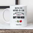 Gifts For Mother-In-Law, Mother-In-Law Gifts From Daughter Son In Law, Being My Mother-In-Law Coffee Mug, Christmas Mothers Day Birthday Gifts For Mother In Law, Mother-In-Law Rose Flowers Mug
