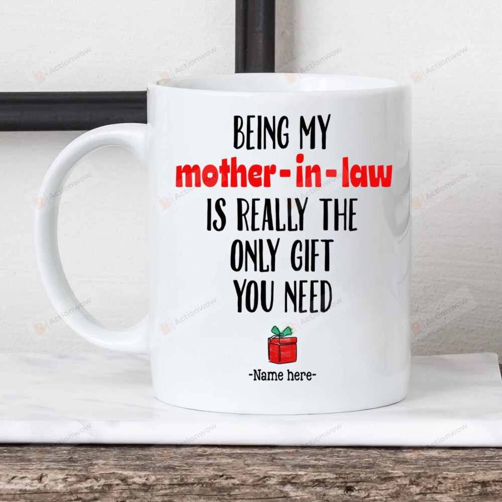 Gifts For Mother-In-Law, Mother-In-Law Gifts From Daughter Son In Law, Being My Mother-In-Law Coffee Mug, Christmas Mothers Day Birthday Gifts For Mother In Law, Mother-In-Law Box Decor Mug