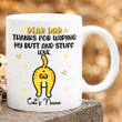 Personalized Mug Dear Dad Thanks For Wiping My Butt And Stuff Mug Funny Gift For Cat Dad On Father's Day, Cat Lovers Gift