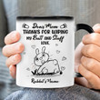 Personalized Rabbit Dear Dad Thank You For Wiping My Butt And Stuff Ceramic Mug, Funny Rabbit Dad Mug, Gift For Dad, Father's Day