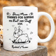 Personalized Rabbit Dear Dad Thank You For Wiping My Butt And Stuff Ceramic Mug, Funny Rabbit Dad Mug, Gift For Dad, Father's Day