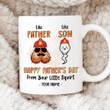 Personalized Funny Firefighter Sperm Like Father Like Son Happy Father's Day Mug Gift For Firefighter Dad From Son On Father's Day